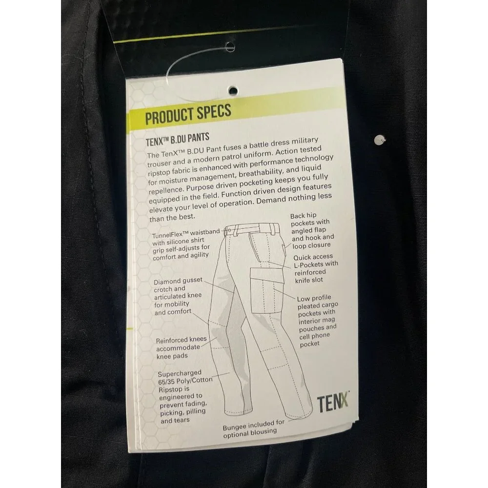 NWT Blauer TENX BDU Pants Mens 38x32 Black 8831
